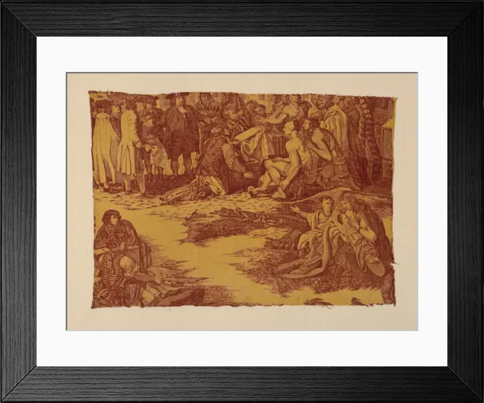 Framed Print : Fragment Entitled William Penns Treaty with the Indians, England, c. 1785