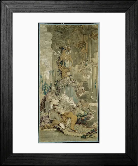Framed Print : Psyches Entrance into Cupids Palace [left fragment], from The Story of Psyche, Beauvais