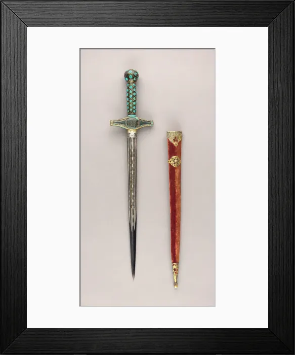 Framed Print : Composite Dagger, Turkey, Grip (formally a mirror handle): Turkish, 16th century Framed Print : Composite Dagger, Turkey, Grip (formally a mirror handle): Turkish, 16th century