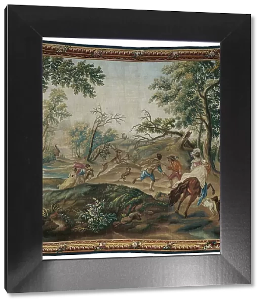 The Stag Hunt, from Pastoral Hunting Scenes, Aubusson, c. 1775. Creator: Unknown