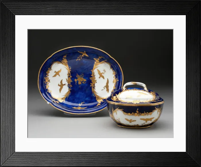 Framed Print : Sugar Bowl and Stand, Vincennes, c. 1753. Creator: Vincennes Porcelain Manufactory Framed Print : Sugar Bowl and Stand, Vincennes, c. 1753. Creator: Vincennes Porcelain Manufactory