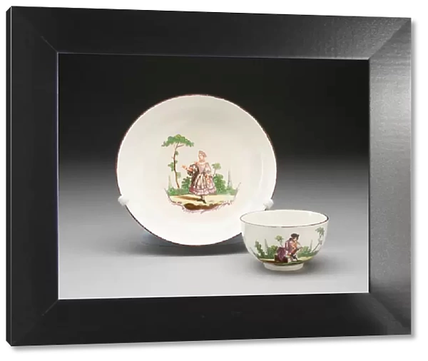 Tea Bowl and Saucer, Oudover, c. 1770. Creator: Weesp Porcelain Factory