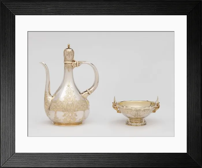 Framed Print : Saracenic Coffee Pot and Sugar Bowl, 1895. Creator: Tiffany & Co Framed Print : Saracenic Coffee Pot and Sugar Bowl, 1895. Creator: Tiffany & Co