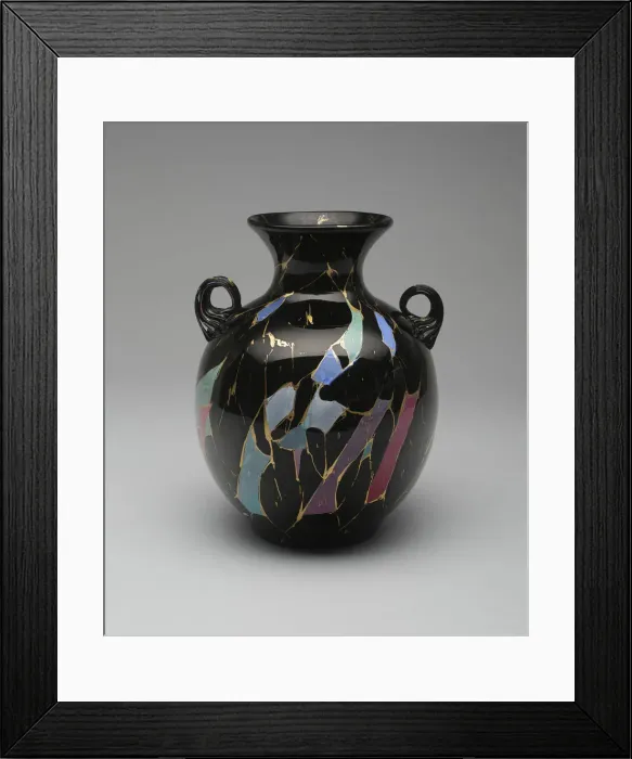 Framed Print : Sicilian Vase, c. 1878. Creator: Mount Washington Glass Company Framed Print : Sicilian Vase, c. 1878. Creator: Mount Washington Glass Company