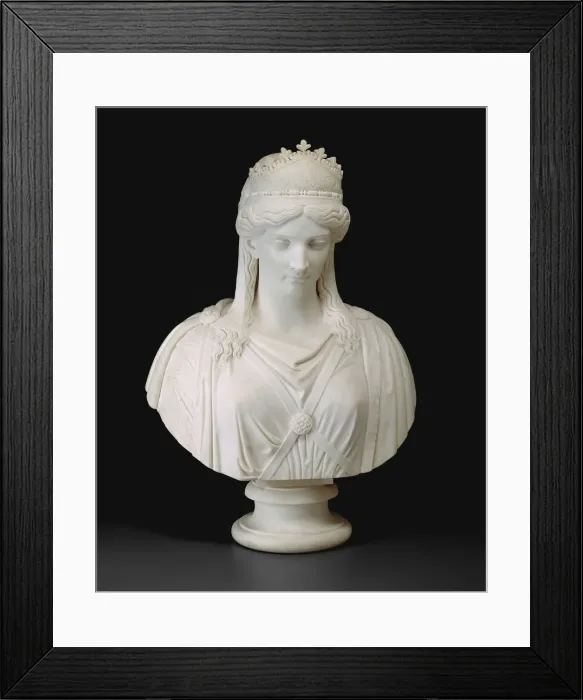 Framed Print : Zenobia, Queen of Palmyra, modeled c. 1859; carved after 1859