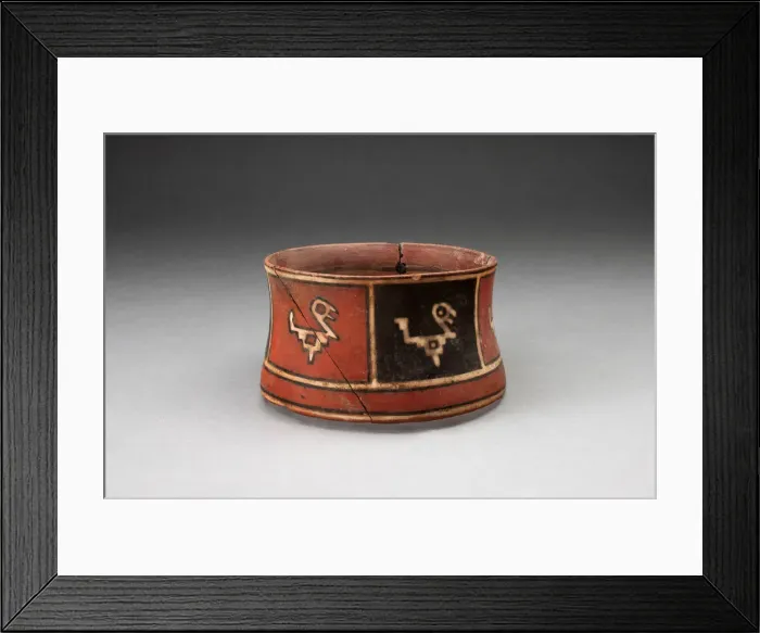 Framed Print : Miniature Straight-sided Bowl with Abstract Bird Motifs, A. D. 1450 / 1532. Creator: Unknown Framed Print : Miniature Straight-sided Bowl with Abstract Bird Motifs, A. D. 1450 / 1532. Creator: Unknown