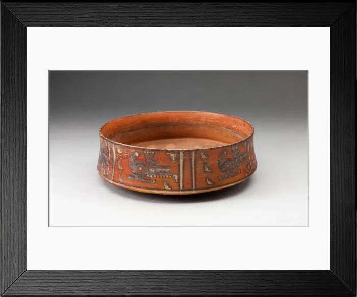 Framed Print : Miniature Straight-sided Bowl with Abstract Aligator Motif, A. D. 1450 / 1532 Framed Print : Miniature Straight-sided Bowl with Abstract Aligator Motif, A. D. 1450 / 1532