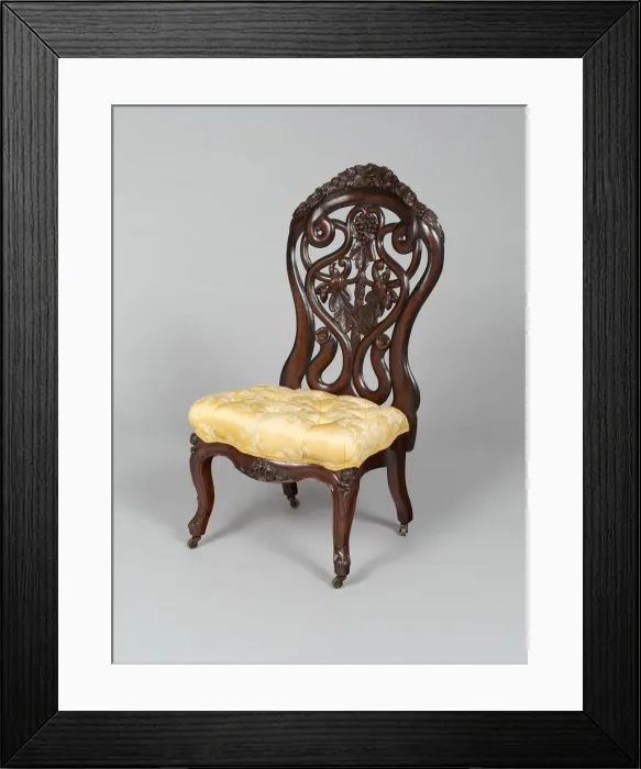 Framed Print : Side Chair, 1851 / 67. Creator: John Henry Belter & Co Framed Print : Side Chair, 1851 / 67. Creator: John Henry Belter & Co