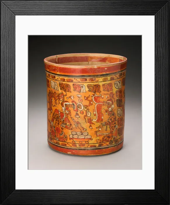 Framed Print : Vessel Depicting K awiil (God K) and Itzamna Exchanging Gifts, A. D. 700 / 800 Framed Print : Vessel Depicting K awiil (God K) and Itzamna Exchanging Gifts, A. D. 700 / 800