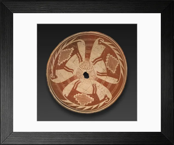 Framed Print : Bowl with Three-part Antelope Design, 950 / 1150. Creator: Unknown Framed Print : Bowl with Three-part Antelope Design, 950 / 1150. Creator: Unknown