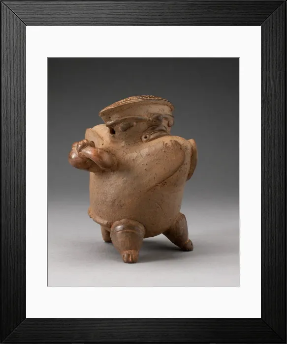 Framed Print : Vessel in the Form of a Hunchback Figure Carrying a Jar, A. D. 1200 / 1500. Creator: Unknown Framed Print : Vessel in the Form of a Hunchback Figure Carrying a Jar, A. D. 1200 / 1500. Creator: Unknown
