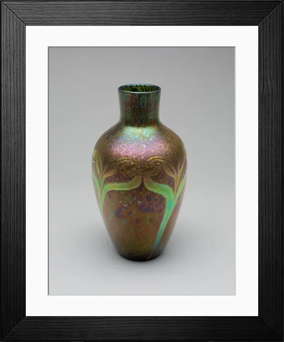 Framed Print : Vase, 1899. Creators: Tiffany & Co, Tiffany Glass Framed Print : Vase, 1899. Creators: Tiffany & Co, Tiffany Glass