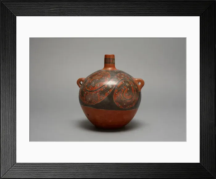 Framed Print : Globular Jar with Repeated Abstract Motifs in Sprial Design, A. D. 600 / 1000 Framed Print : Globular Jar with Repeated Abstract Motifs in Sprial Design, A. D. 600 / 1000
