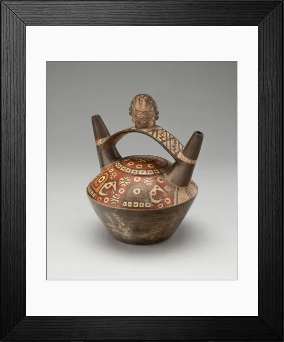 Framed Print : Vessel with Abstract Motifs and a Modeled Head, A. D. 700 / 900. Creator: Unknown Framed Print : Vessel with Abstract Motifs and a Modeled Head, A. D. 700 / 900. Creator: Unknown