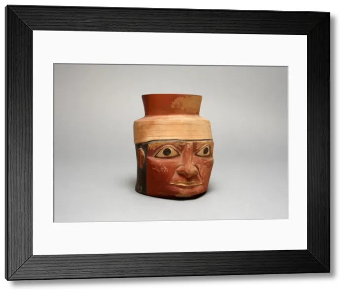 Framed Print : Neck of a Large Ceremonial Jar in the Form of a Head, A. D. 700  /  800. Creator: Unknown