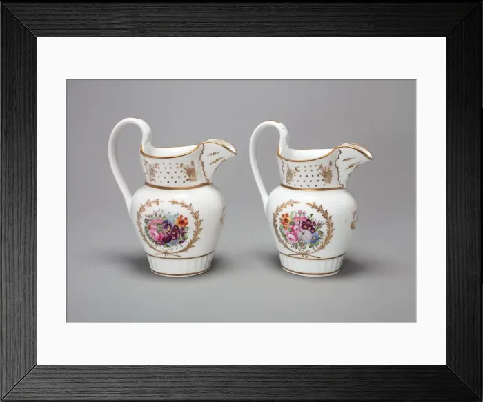 Framed Print : Pair of Pitchers, 1831 / 38. Creator: Tucker Porcelain Factory Framed Print : Pair of Pitchers, 1831 / 38. Creator: Tucker Porcelain Factory
