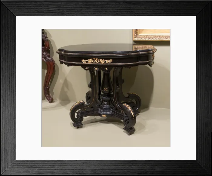 Framed Print : Center Table, 1869. Creators: Edward W. Hutchings, Pierre E. Guerin Framed Print : Center Table, 1869. Creators: Edward W. Hutchings, Pierre E. Guerin