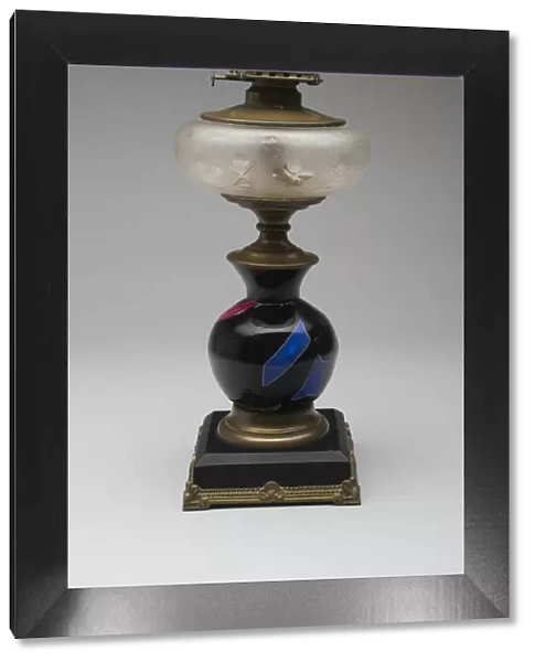 Sicilian Glass Lamp, c. 1878. Creator: Mount Washington Glass Company