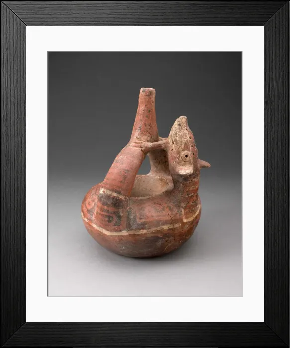 Framed Print : Stirrup Spout Vessel with Circular Body and Molded Head and Arms of Animal, 200 B. C. / A. D Framed Print : Stirrup Spout Vessel with Circular Body and Molded Head and Arms of Animal, 200 B. C. / A. D