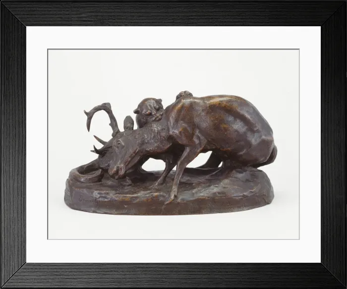 Framed Print : Locked in Death (Panther and Deer), Modeled 1896, cast 1896 / 99. Creator: Edward Kemeys Framed Print : Locked in Death (Panther and Deer), Modeled 1896, cast 1896 / 99. Creator: Edward Kemeys