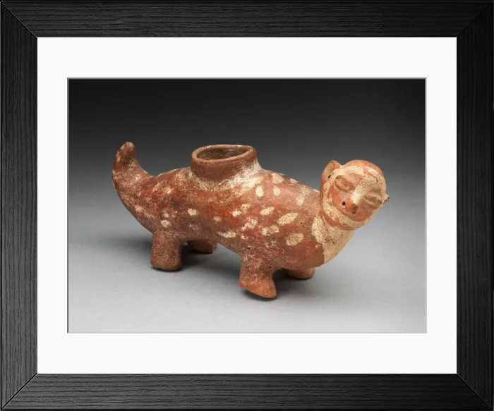 Framed Print : Vessel in the Form of an Animal with Four Legs and Long Tail, 400 B. C. / A. D. 200 Framed Print : Vessel in the Form of an Animal with Four Legs and Long Tail, 400 B. C. / A. D. 200