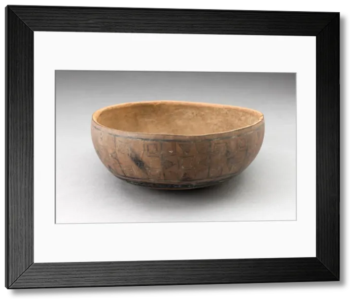 Framed Print : Bowl with Incised and Painted Textile-Like Motifs, 15th / 16th century. Creator: Unknown Framed Print : Bowl with Incised and Painted Textile-Like Motifs, 15th / 16th century. Creator: Unknown
