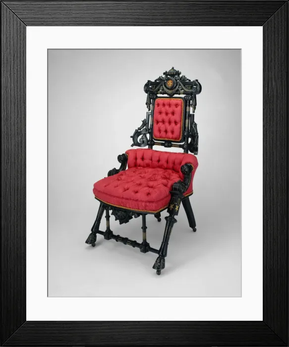 Framed Print : Armchair, patented in 1869. Creator: George Jakob Hunzinger Framed Print : Armchair, patented in 1869. Creator: George Jakob Hunzinger