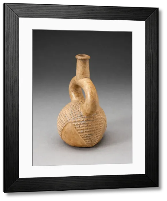Framed Print : Miniature Stirrup Spout Vessel with Incised Hatched Motif, 1, 000 B. C. / 200 B. C Framed Print : Miniature Stirrup Spout Vessel with Incised Hatched Motif, 1, 000 B. C. / 200 B. C