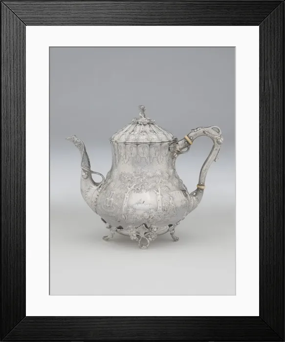 Framed Print : Hot Water Pot, 1850. Creator: Gorham & Thurber Framed Print : Hot Water Pot, 1850. Creator: Gorham & Thurber