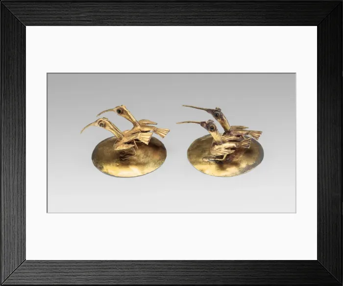 Framed Print : Ear Ornaments with Ibis, A. D. 1200  /  1450. Creator: Unknown