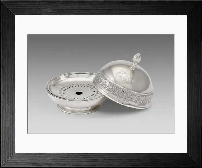 Framed Print : Butter dish, 1894. Creator: Gorham Manufacturing Company Framed Print : Butter dish, 1894. Creator: Gorham Manufacturing Company