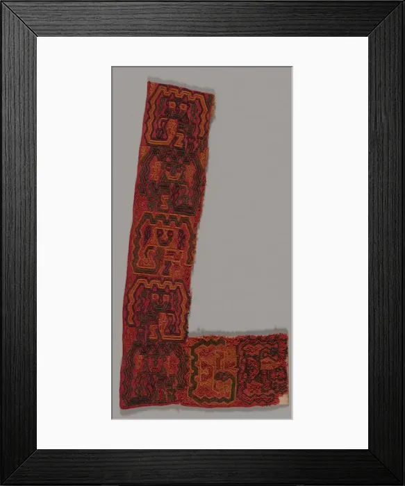 Framed Print : Border Fragment, Peru, 100 B. C. / A. D. 200. Creator: Unknown Framed Print : Border Fragment, Peru, 100 B. C. / A. D. 200. Creator: Unknown