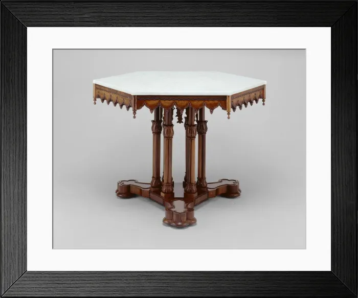 Framed Print : Belmead Center table, c. 1846. Creator: Alexander Roux Framed Print : Belmead Center table, c. 1846. Creator: Alexander Roux
