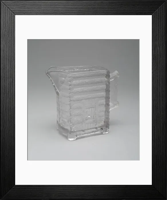 Framed Print : Log Cabin pattern creamer, c. 1875. Creator: Central Glass Company Framed Print : Log Cabin pattern creamer, c. 1875. Creator: Central Glass Company
