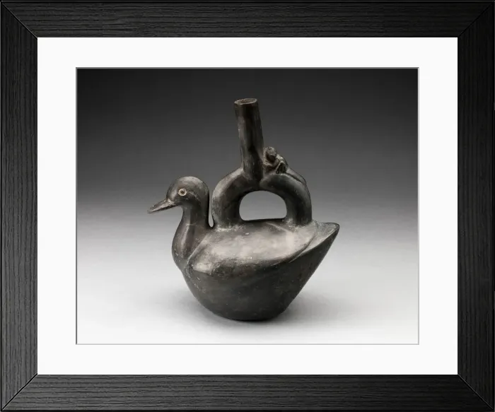 Framed Print : Single Spout Blackware Vessel in the Form of a Duck, A. D. 1000 / 1400. Creator: Unknown Framed Print : Single Spout Blackware Vessel in the Form of a Duck, A. D. 1000 / 1400. Creator: Unknown