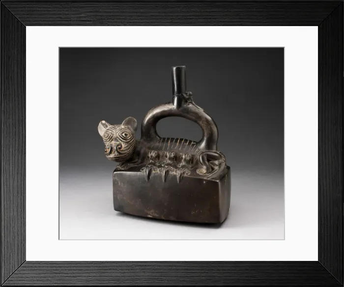 Framed Print : Stirrup-Spout Vessel Depicting a Puma with Suckling Cubs, A. D. 1100 / 1470 Framed Print : Stirrup-Spout Vessel Depicting a Puma with Suckling Cubs, A. D. 1100 / 1470
