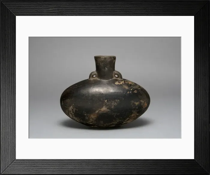 Framed Print : Blackware Jar with Single Spout, A. D. 1200 / 1450. Creator: Unknown Framed Print : Blackware Jar with Single Spout, A. D. 1200 / 1450. Creator: Unknown