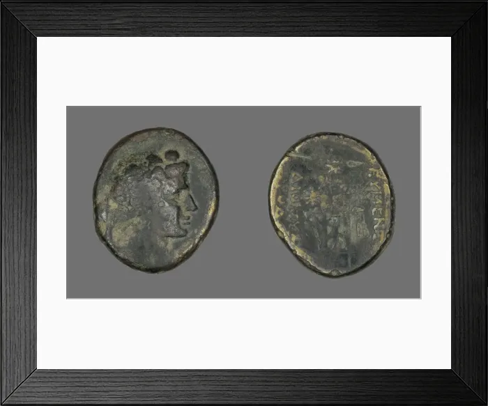 Framed Print : Coin Depicting the God Dionysos, about 133 BCE. Creator: Unknown Framed Print : Coin Depicting the God Dionysos, about 133 BCE. Creator: Unknown