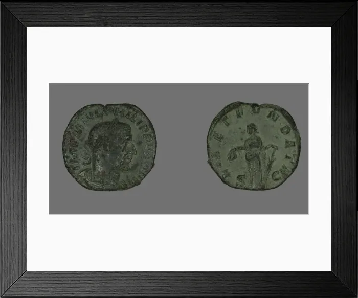 Framed Print : Sestertius (Coin) Portraying Philip the Arab, 244-249. Creator: Unknown Framed Print : Sestertius (Coin) Portraying Philip the Arab, 244-249. Creator: Unknown
