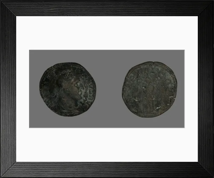 Framed Print : Sestertius (Coin) Portraying Philip the Arab, 246. Creator: Unknown Framed Print : Sestertius (Coin) Portraying Philip the Arab, 246. Creator: Unknown