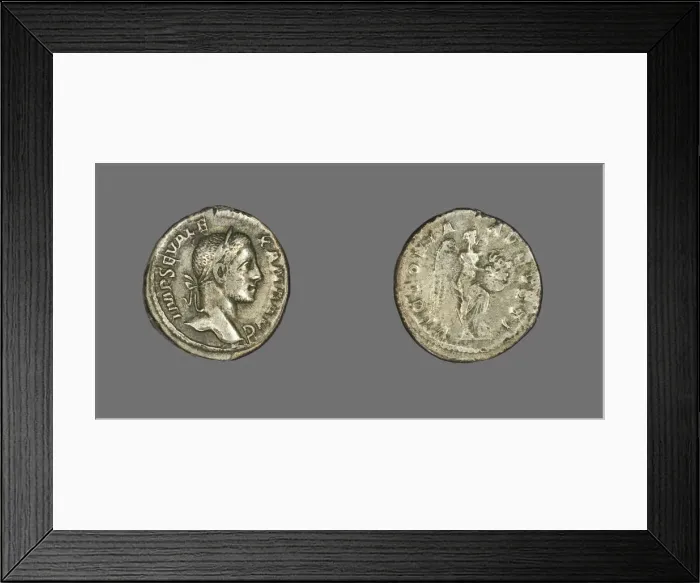 Framed Print : Denarius (Coin) Portraying Emperor Severus Alexander, 228-231. Creator: Unknown
