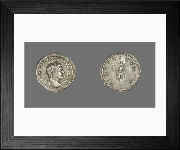 Framed Print : Denarius (Coin) Portraying Emperor Antoninus Pius, 138-161. Creator: Unknown Framed Print : Denarius (Coin) Portraying Emperor Antoninus Pius, 138-161. Creator: Unknown