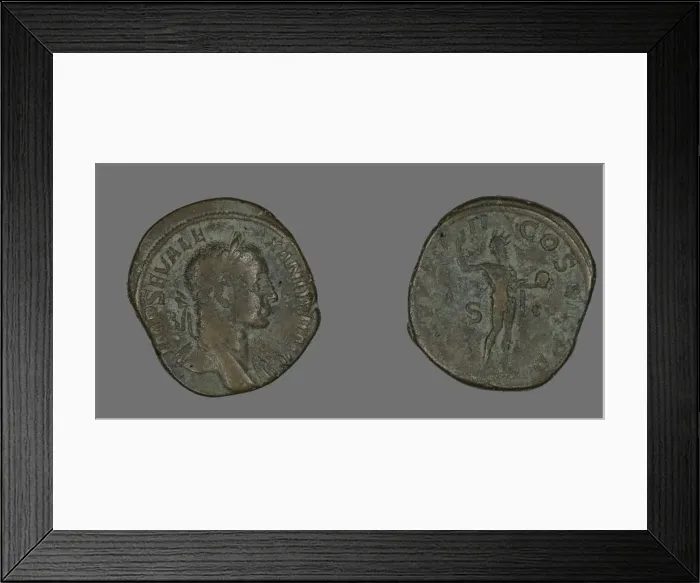 Framed Print : Sestertius (Coin) Portraying Emperor Severus Alexander, 230. Creator: Unknown Framed Print : Sestertius (Coin) Portraying Emperor Severus Alexander, 230. Creator: Unknown