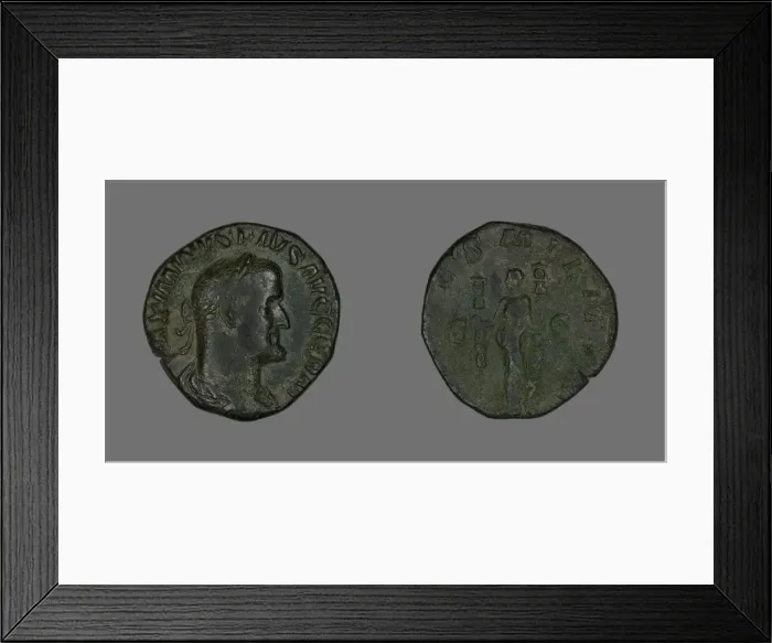 Framed Print : Sestertius (Coin) Portraying Emperor Maximinus, 236-238. Creator: Unknown Framed Print : Sestertius (Coin) Portraying Emperor Maximinus, 236-238. Creator: Unknown