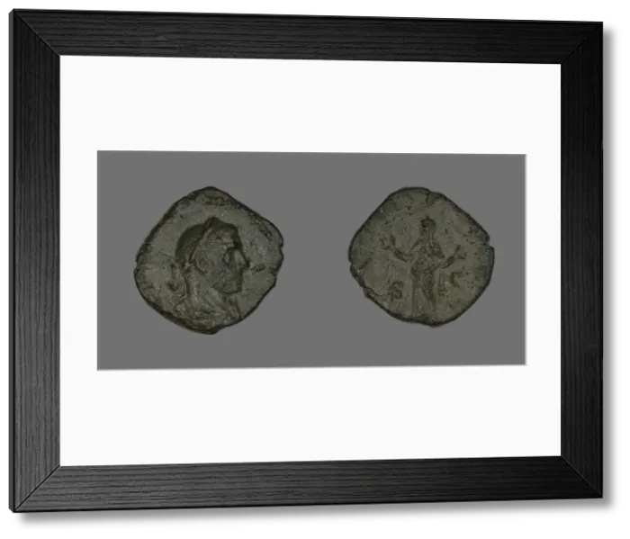 Framed Print : Sestertius (Coin) Portraying Emperor Trebonianus Gallus, 251-253. Creator: Unknown Framed Print : Sestertius (Coin) Portraying Emperor Trebonianus Gallus, 251-253. Creator: Unknown