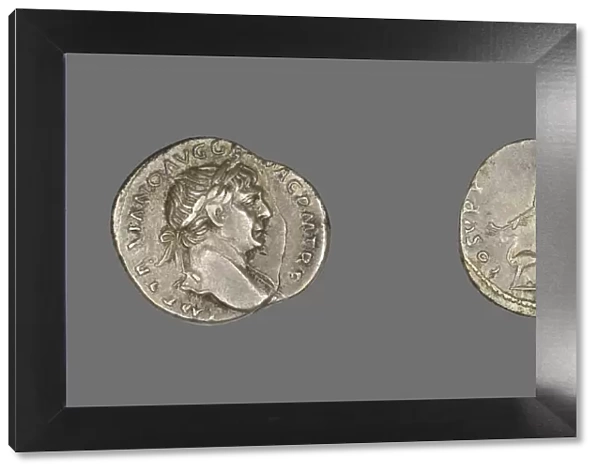 Denarius (Coin) Portraying Emperor Trajan, 98-117. Creator: Unknown