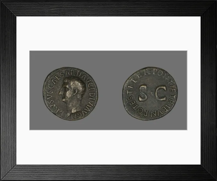Framed Print : As (Coin) Portraying Drusus, 21-22. Creator: Unknown Framed Print : As (Coin) Portraying Drusus, 21-22. Creator: Unknown