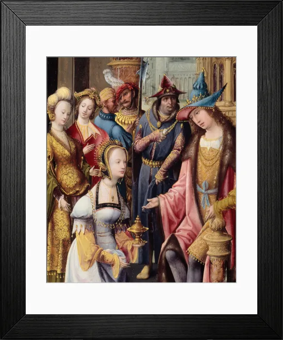 Framed Print : King Solomon Receiving the Queen of Sheba, 1515 / 20. Creator Framed Print : King Solomon Receiving the Queen of Sheba, 1515 / 20. Creator