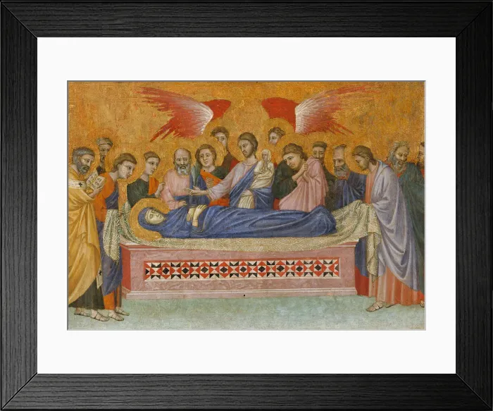Framed Print : Saint John on Patmos, Madonna and Child Enthroned, and Death of the Virgin Framed Print : Saint John on Patmos, Madonna and Child Enthroned, and Death of the Virgin
