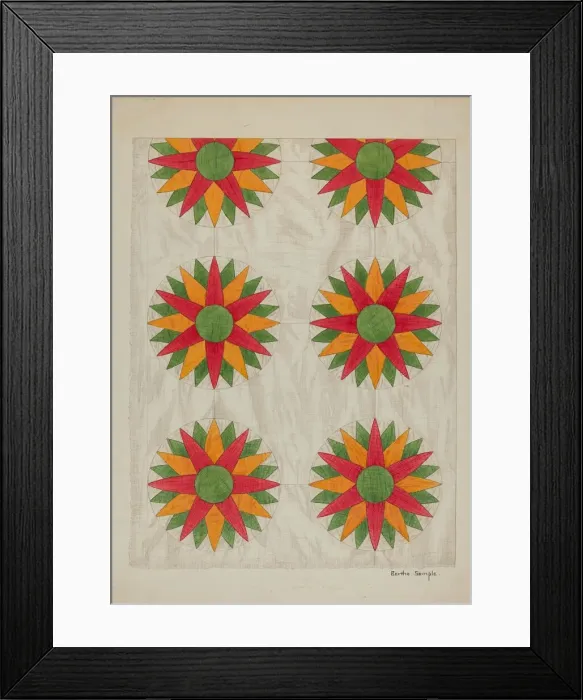 Framed Print : Patchwork Quilt - Top, c. 1937. Creator: Bertha Semple Framed Print : Patchwork Quilt - Top, c. 1937. Creator: Bertha Semple